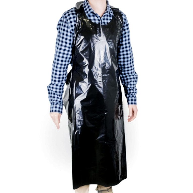 Delantales negros de plástico (50 unidades) - Imagen 2