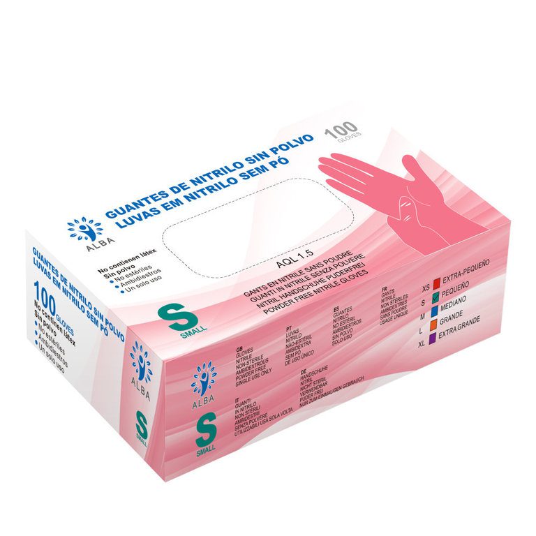 Guantes ALBA de nitrilo rosa - Imagen 2