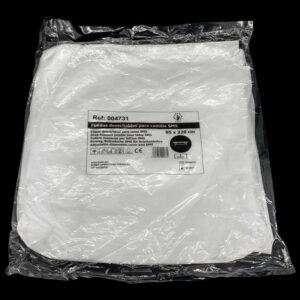 Sábana ajustable desechable blanca para camilla