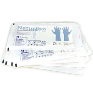 Pack de 5 pares de guantes NATURFLEX azules estériles de nitrilo sin polvo